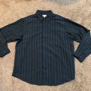 Haggar Clothing Striped Button Down Shirt XL
